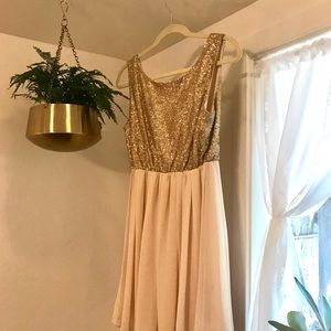 Gold cocktail dress